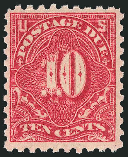 10c Carmine Lake (J56).> Mint N.H., pretty shade, Very Fine, with 2003 P.S.E. certificate for block