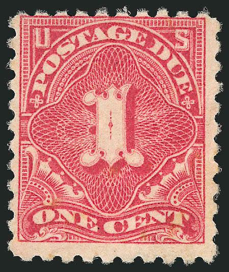 1c Rose (J59).> Disturbed original gum, radiant color, light creases and small thin spot at right, otherwise Fine example of this rarity, with 2002 P.S.E. certificate