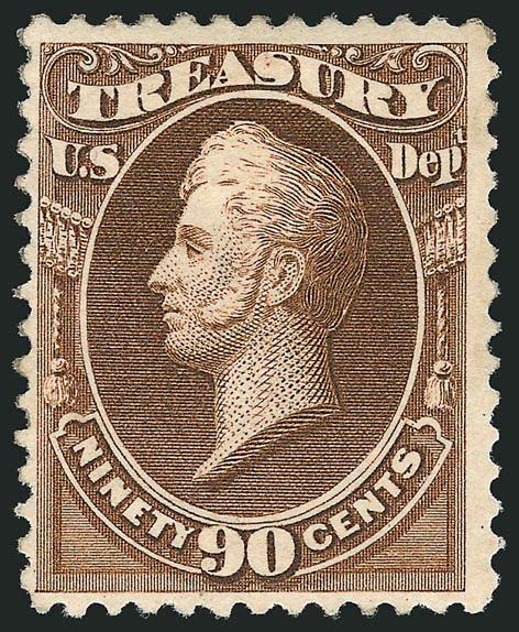 90c Treasury, Soft Paper (O113).> Unused (regummed), rich color on bright paper, small thin spot, appears Fine, with 2002 P.S.E. certificate