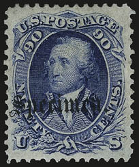1c-90c 1861-66 Issue, Specimen Ovpt. Ty. B (63SB78SB).> The set of ten different as listed, original gum, 12c faint ovpt. as always, a few very trivial flaws, Fine for these
