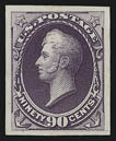 1c-90c 1873-88 Bank Note Issues, Plate Proofs on Card (156P4218P4).> 17 different, large margins, rich colors, Very Fine