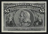 1c-$5.00 Columbian, Plate Proofs on Card (230P4-245P4).> Large margins, bright colors, fresh and Very Fine set