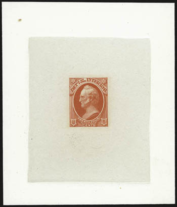 1c-24c Interior, Large Die Proofs on India (O16P1-O17P1, O19P1-O22P1).> On approximately 89 x 105mm cards with full die sinkage, brilliant colors, fresh and Very Fine