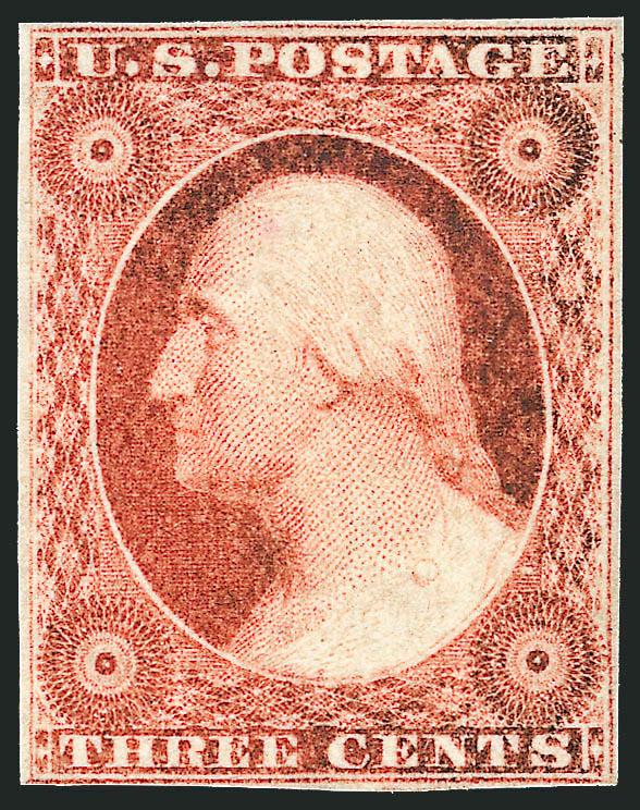 3c Dull Red, Ty. I (11).> Original gum, clear margins, some oxidation, otherwise Very Fine, with 1983 P.F. certificate