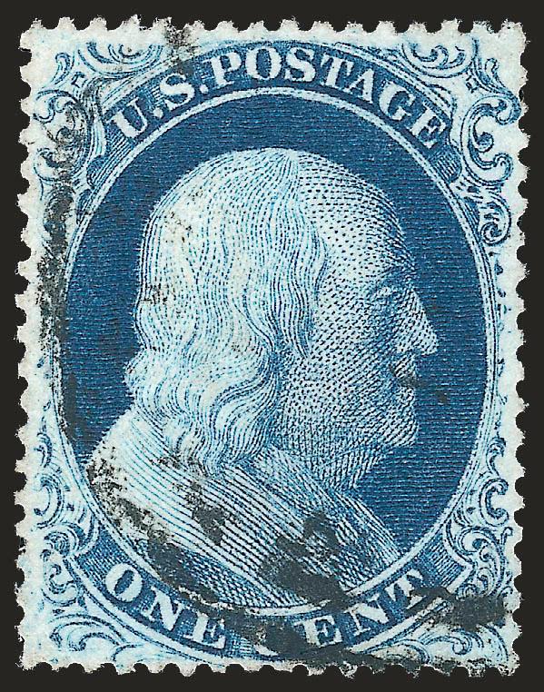 1c Blue, Ty. IIIa (22).> Marvelous centering and deep rich color, circular datestamp leaves the central vignette essentially clear of any distractions, Extremely Fine, with 1997 P.F. certificate
