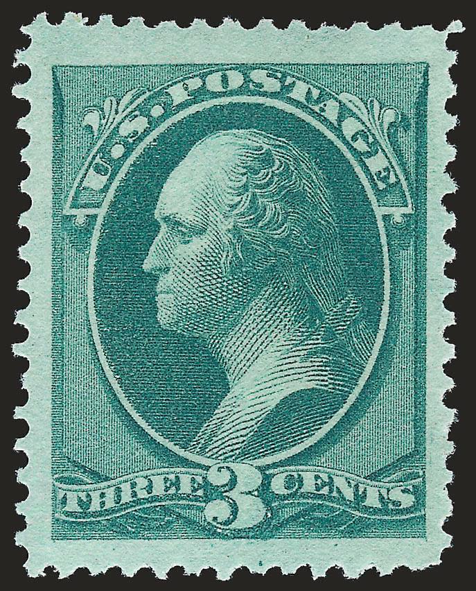 3c Green (147).> Original gum, barely hinged, spectacular Jumbo margins, exceptionally fresh with lovely color and impression, Very Fine and choice, with 2008 P.F. certificate (VF-XF 85 Jumbo SMQ $580.00 as 85,
$910.00 as 95)