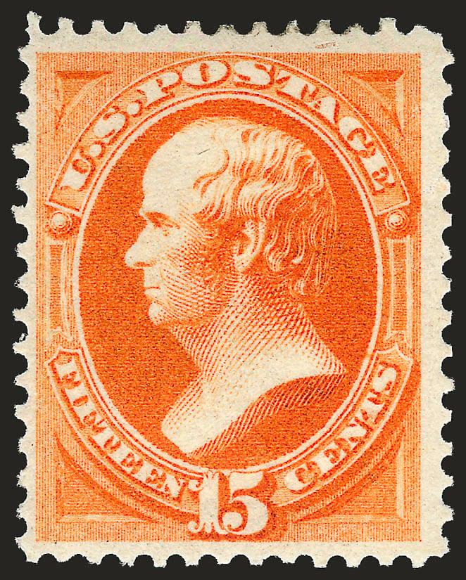 15c Yellow Orange (163).> Original gum, incredibly vibrant color in the distinctive Continental shade, fresh and Very Fine, the 15c 1873 Issue is extremely scarce in this choice original-gum condition, with
2000 P.F. certificate