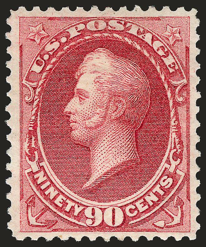 90c Rose Carmine (166).> Original gum, very slight disturbance from removal of large hinge, bright shade, exceptionally well-centered, Very Fine and choice