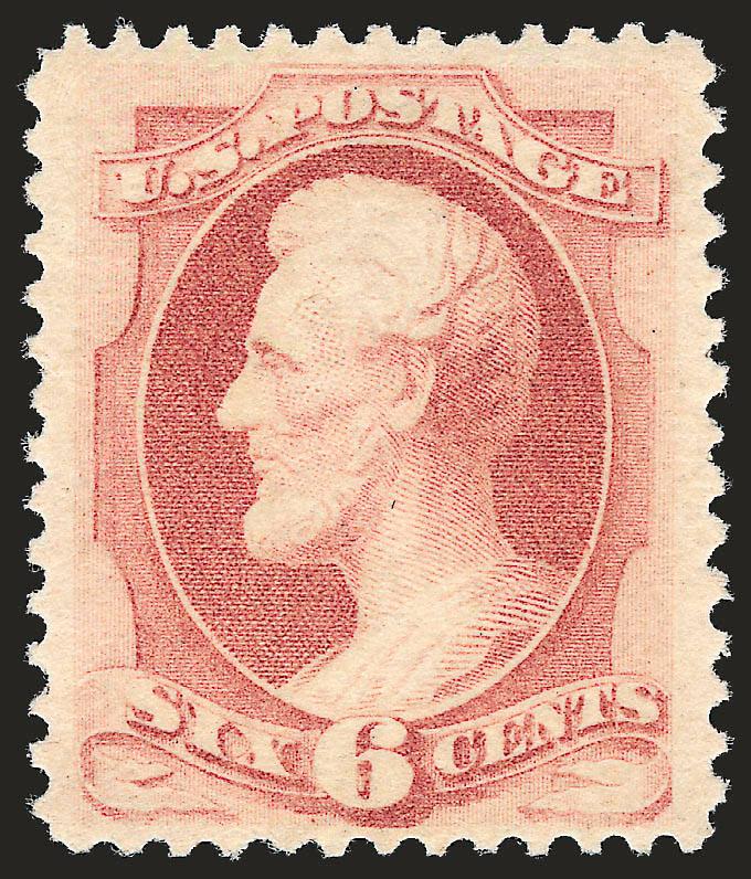 6c Pink (186).> Original gum, lightly hinged, beautifully centered with wide margins at sides on fresh paper with long full perfs all around, Extremely Fine, a beautiful stamp, with 2003 P.F. certificate