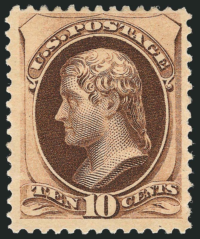 10c Brown, With Secret Mark (188).> Original gum, lightly hinged, rich color, Very Fine