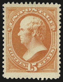 15c Red Orange, 30c Full Black (189-190).> Original gum, 30c light gum bends, Fine 15c wide margins at top and bottom and exceptionally well-centered, Extremely Fine