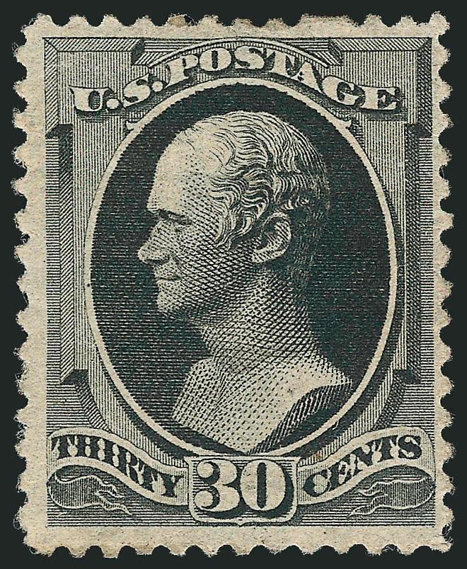 30c Full Black (190).> Slightly disturbed original gum from hinge removal, intense shade, light horizontal creases, tiny thin speck at top, appears Fine