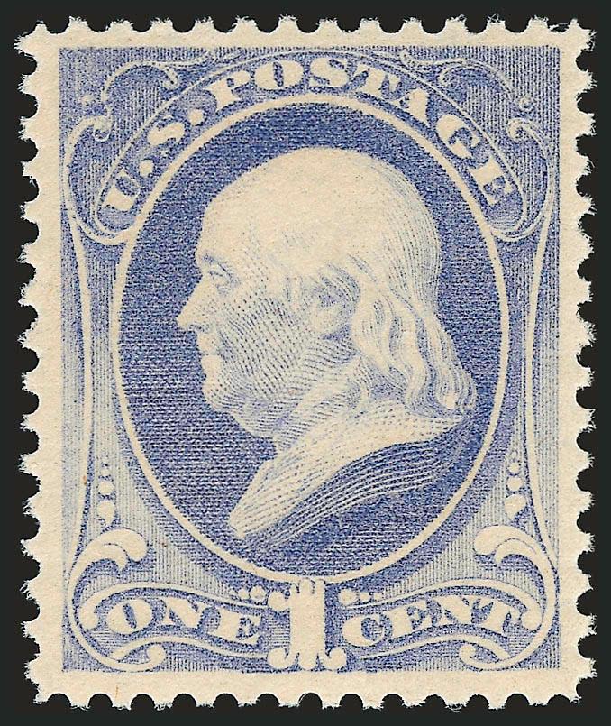 1c Gray Blue (206).> Mint N.H., radiant color on bright paper, well-balanced margins, fresh and Extremely Fine, a pretty stamp, with 1997 P.F. certificate