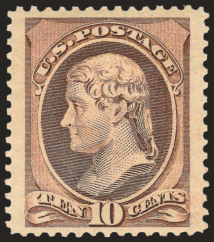 10c Brown (209).> Mint N.H., crisp impression, beautiful centering with Jumbo margins, Extremely Fine Gem, a beautiful stamp, with 2001 P.F. certificate