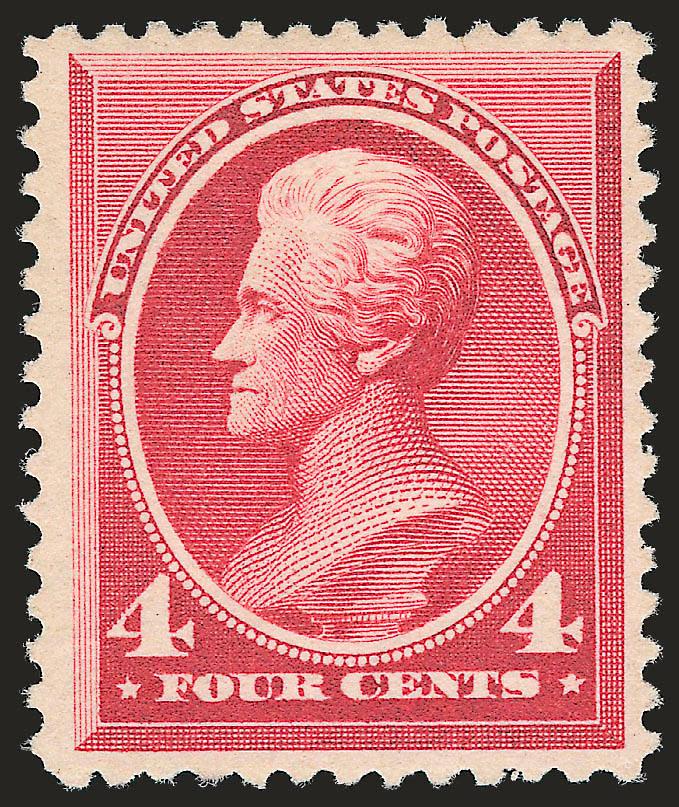 4c Carmine (215).> Original gum, lightly hinged, bright color, Very Fine and choice, with 2008 P.F. certificate