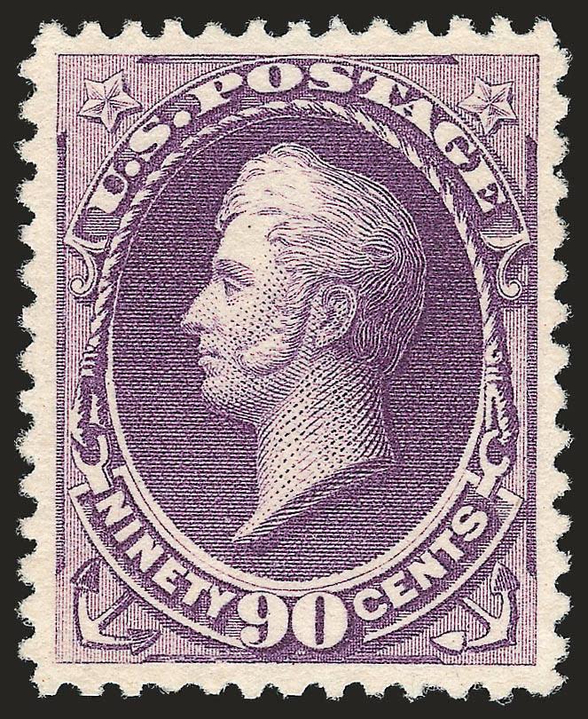 90c Purple (218).> Unused (no gum), beautiful wide margins and almost precisely centered, bright color, Extremely Fine Gem, with 2008 P.F. certificate (XF-Superb 95 SMQ $710.00)