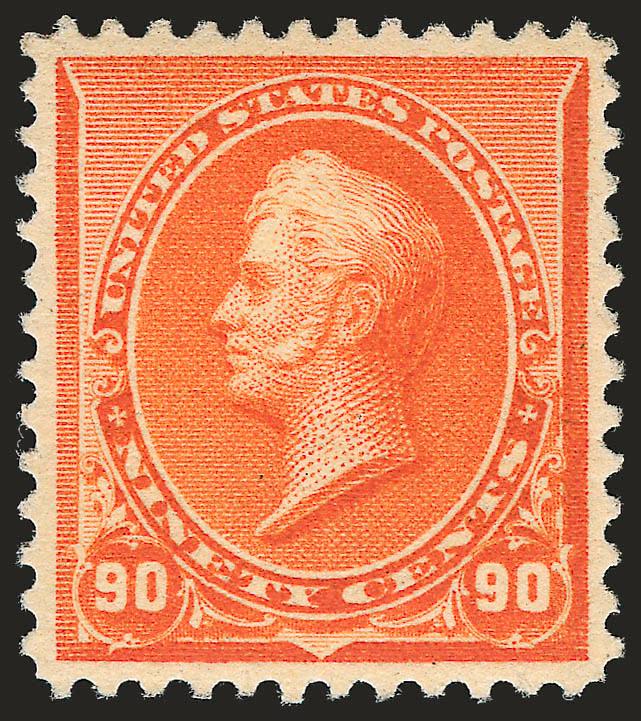 90c Orange (229).> Original gum, lightly hinged, essentially perfectly centered and with outstanding glowing color, Extremely Fine Gem, with 2008 P.S.E. certificate (XF-Superb 95 SMQ $2,100.00)