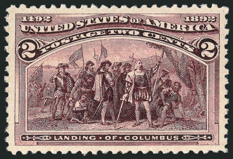2c Columbian (231).> Mint N.H., unusually choice centering with wide and balanced margins, deep rich color and proof-like impression, Extremely Fine Gem