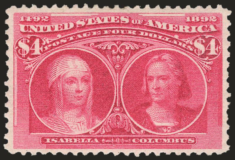 $4.00 Columbian (244).> Original gum, vivid color, Very Fine, with 2008 P.F. certificate
