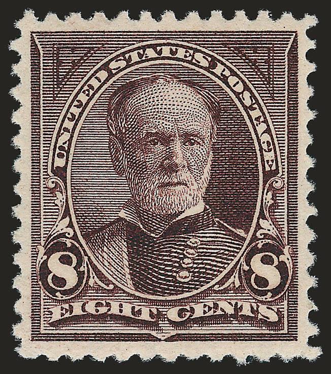 8c Violet Brown (257).> Mint N.H., choice margins and handsome centering, dark shade, Extremely Fine, with 2007 P.S.E. certificate (XF 90 SMQ $1,650.00)