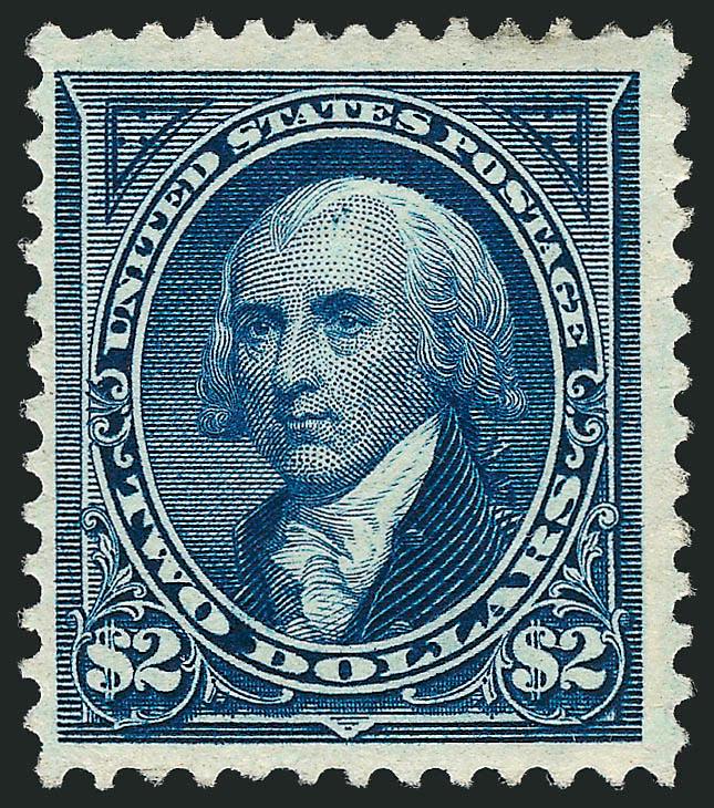$2.00 Bright Blue (262).> Original gum, rich color, detailed impression, tiny corner crease at bottom left, appears Fine, attractive