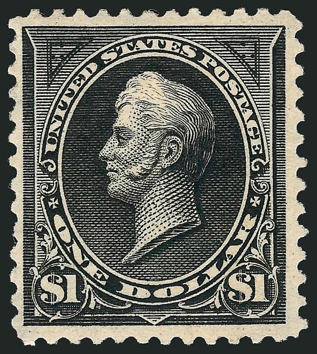 $1.00 Black, Ty. II (276A).> Original gum, deep shade and detailed impression, reperfed at left, Very Fine appearance