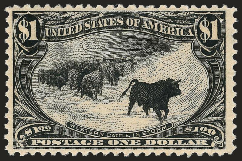 $1.00 Trans-Mississippi (292).> Mint N.H., natural gum wrinkle, otherwise Very Fine, with 2007 P.S.E. certificate for horizontal pair (right stamp)