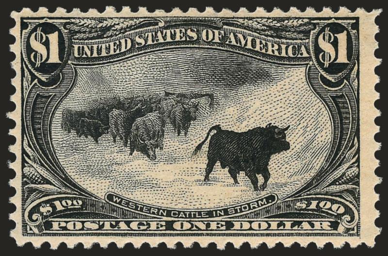 $1.00 Trans-Mississippi (292).> Mint N.H., natural gum wrinkle, otherwise Fine, with photocopy of 2007 P.S.E. certificate for horizontal pair (left stamp)