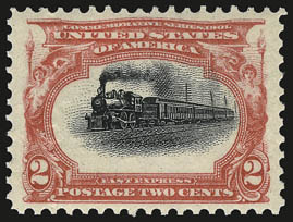1c, 2c Pan-American (294-295).> Mint N.H., beautifully centered, 2c wide margins, fresh and Extremely Fine, 2c with 2001 P.S.E. certificate for block of four (top right stamp)