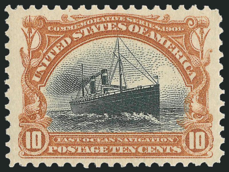 10c Pan-American (299).> Jumbo margins and exceptionally well-centered, lightly hinged, Extremely Fine, with 2006 P.S.E. certificate (XF 90 Jumbo SMQ $240.00 as 90, $375.00 as 95)