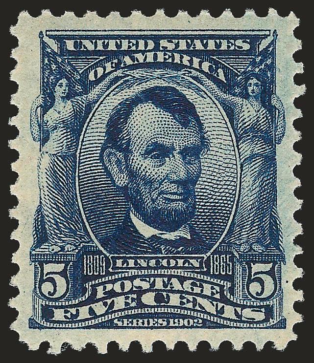 5c Blue (304).> Mint N.H., uncommonly wide margins and superbly centered, intense color, Extremely Fine, with 2008 P.S.E. certificate (XF 90 SMQ $510.00)