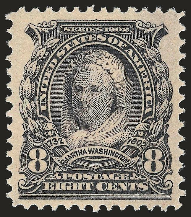 8c Violet Black (306).> Mint N.H., unusually well-centered, fine impression, Very Fine and choice, with 2008 P.S.E. certificate (VF-XF 85 SMQ $200.00)