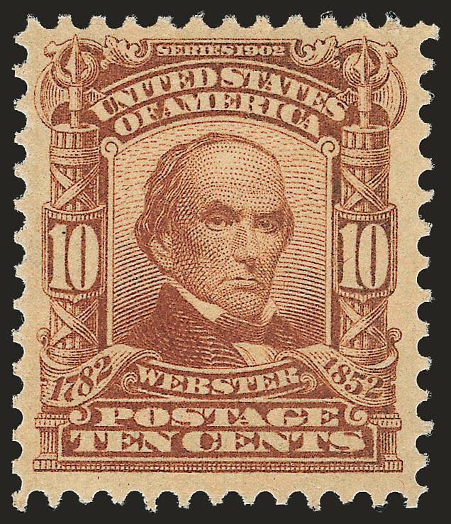 10c Pale Red Brown (307).> Mint N.H., unusually wide margins, fresh and crisp, Very Fine and choice, with 2008 P.S.E. certificate (VF-XF 85 SMQ $320.00)