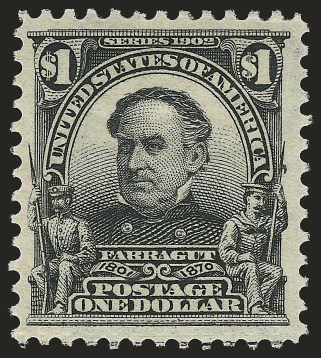 $1.00 Black (311).> Handsome margins and intense color, small h.r., Very Fine and choice, with 2008 P.F. certificate (VF-XF 85 SMQ $870.00)