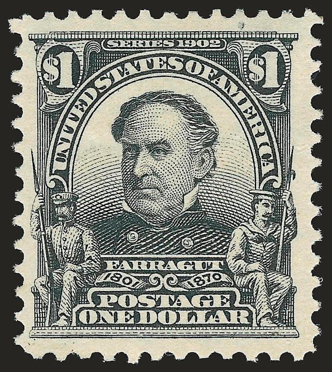 $1.00 Black (311).> Slight gum disturbance from hinge removal, wide margins, Very Fine and choice