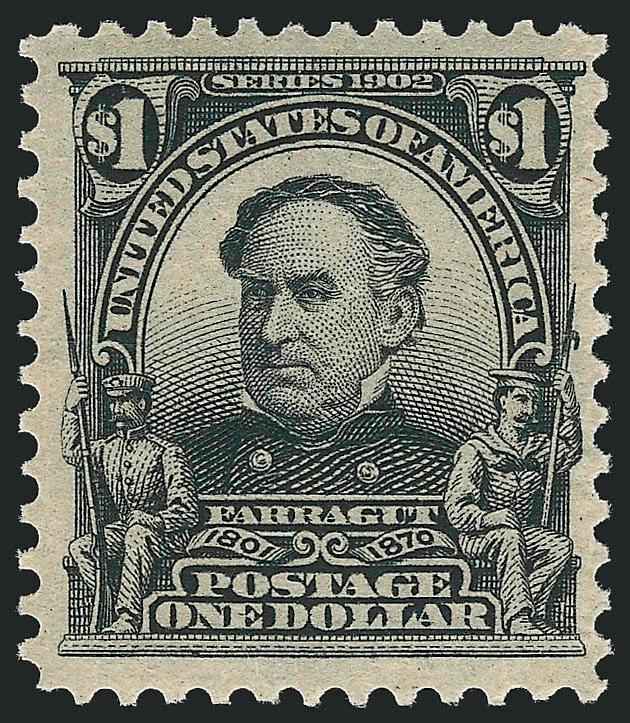 $1.00 Black (311).> Lightly hinged, intense shade and impression, fresh and Fine