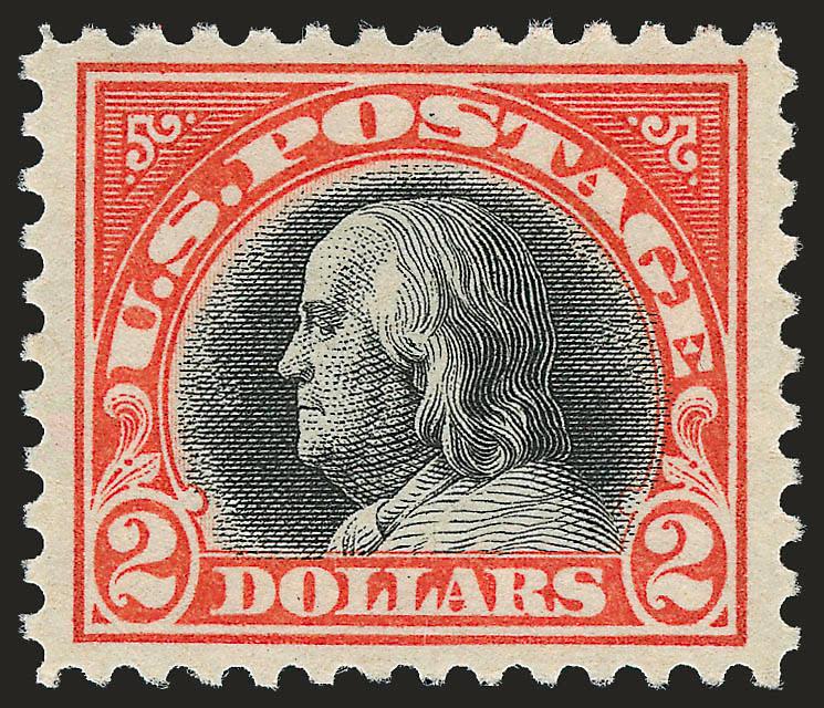 $2.00 Orange Red & Black (523).> Mint N.H., rich colors, detailed impressions, well-proportioned margins, fresh and Very Fine, with 2005 P.S.E. certificate