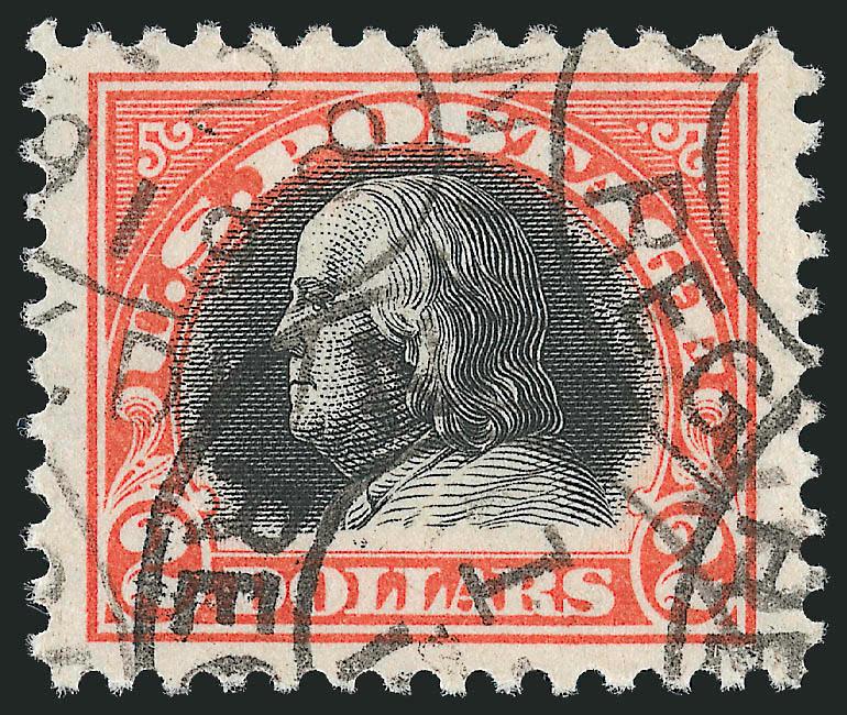 $2.00 Orange Red & Black (523).> Jumbo margins, fresh colors, three clearly-struck registry double ovals, Extremely Fine, with 2008 P.S.E. certificate (XF 90 Jumbo SMQ $490.00 as 90, $1,000.00 as 95)