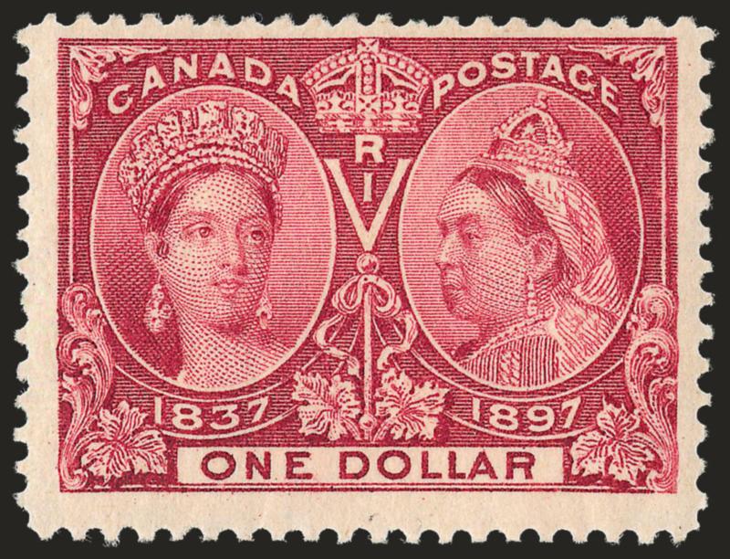 CANADA, 1897, $1.00 Jubilee (61).> Mint N.H., rich color on bright paper, wide margins, Fine and very attractive