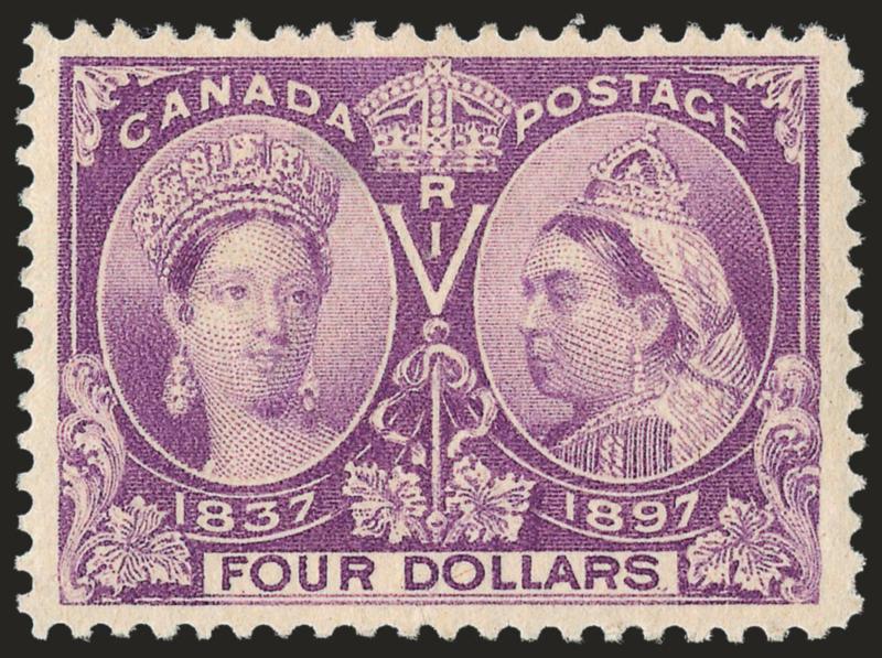 CANADA, 1897, $4.00 Jubilee (64).> Original gum, lightly hinged, choice color and centering, fresh, Extremely Fine