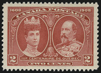 CANADA, 1908, 1c-2c Quebec (97-98).> Mint N.H., beautiful margins and perfectly centered, <the 2c a Jumbo,> Extremely Fine Gems, surprisingly difficult to find this nice