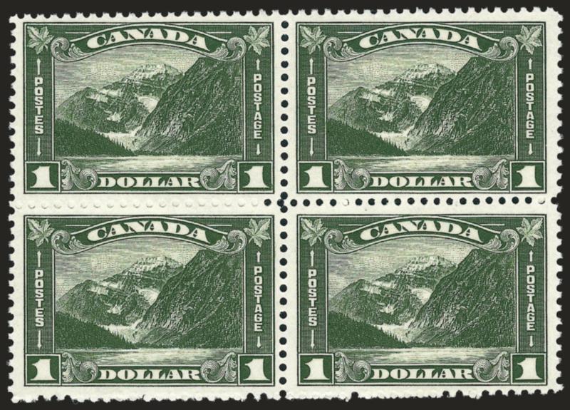 CANADA, 1930, $1.00 Mt. Cavell (177).> Mint N.H. block of four, Fine-Very Fine