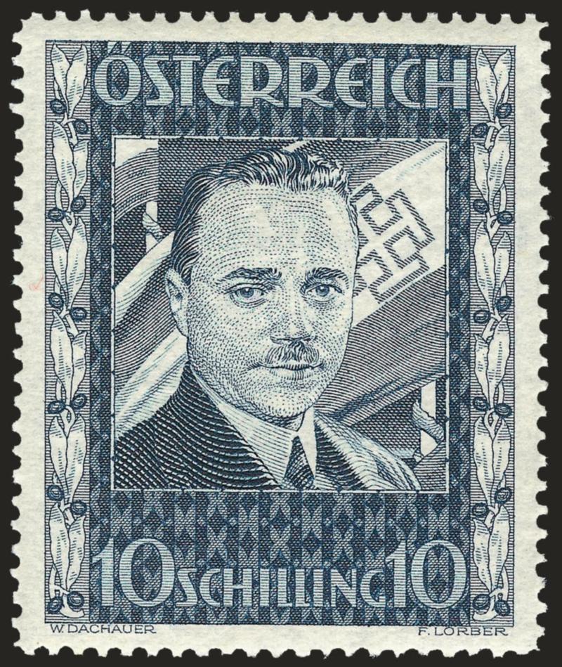 AUSTRIA, 1936, 10sh Dollfuss (380).> Perfectly centered, Extremely Fine
