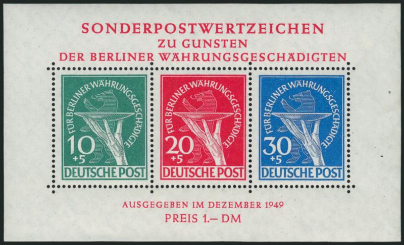 GERMANY (Berlin), 1949, Currency Victims Souvenir Sheet (9NB3a).> Mint N.H., Fine-Very Fine