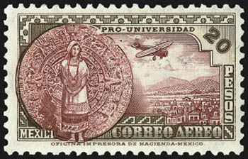 MEXICO, 1934, 20c-20p University (C54-C61).> Mint N.H., Very Fine and choice, it seems that the Never Hinged premium in the Scott Catalog is on the low side (approximately 8% over hinged), in our opinion at
least an increase of 40% to 50% would be mo
