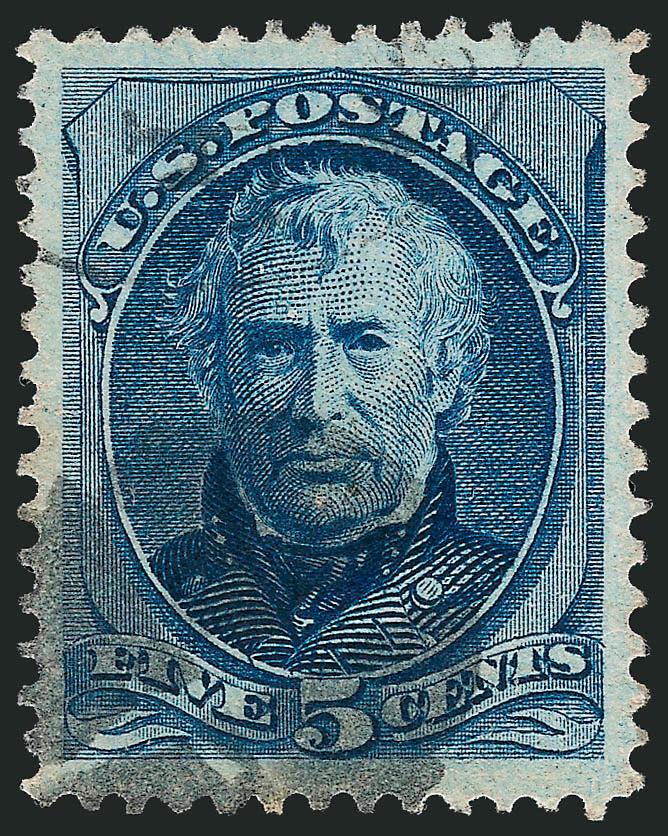 5c Blue (185).> Deep rich color and proof-like impression, wide and balanced margins, bold strike of cork cancel, fresh and Extremely Fine, a pretty stamp, with 2000 P.S.E. certificate