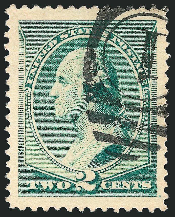 2c Green (213).> Jumbo margins on all sides, brilliant color, bold strike of duplex cancel, Extremely Fine Gem, a massive stamp, with 2000 P.S.E. certificate