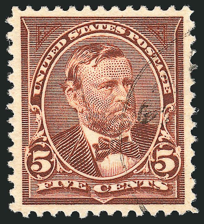 5c Chocolate (270).> Unusually choice centering with wide and balanced margins, rich color and proof-like impression, neat strike of circular datestamp, Extremely Fine Gem, a superb stamp in every respect