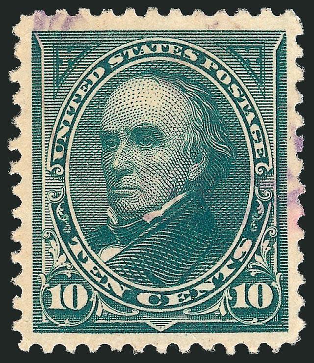 10c Dark Green (273).> Wide and balanced margins, intense shade and impression, light strike of <purple cancel,> fresh and Extremely Fine