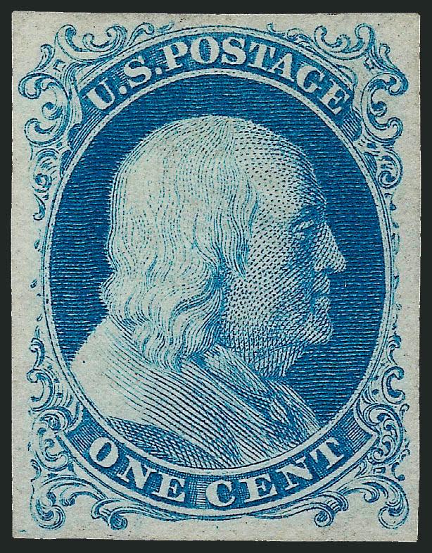 1c Bright Blue, Plate Proof on Stamp Paper, Imperforate (40aP4).> Fresh and Extremely Fine